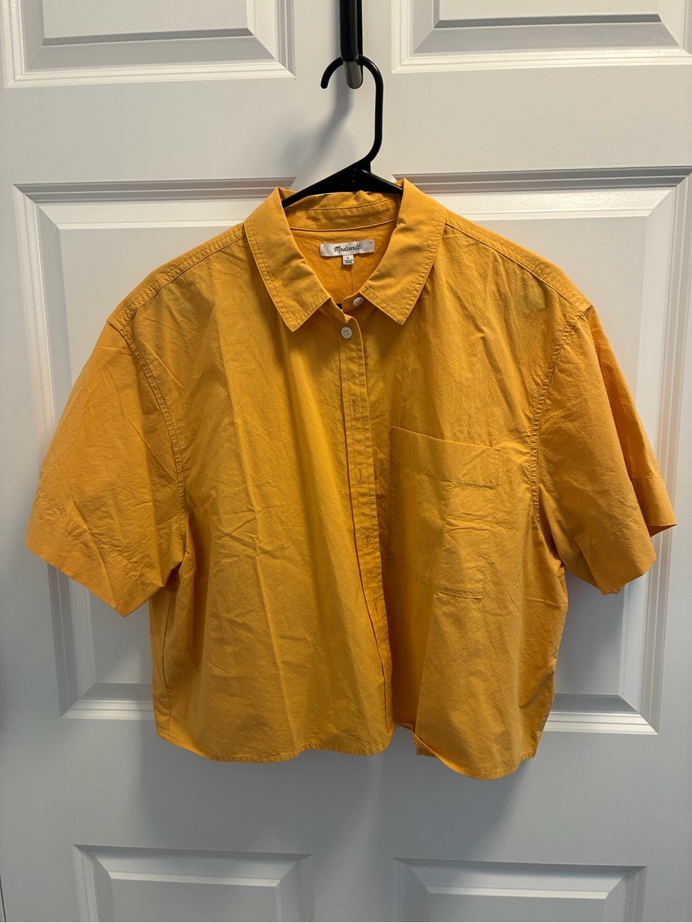 Madewell Short-Sleeve Button-Down Shirt in Mustard